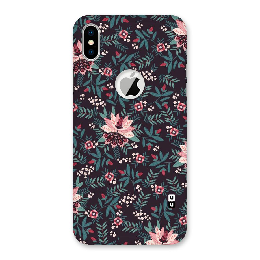 Very Leafy Pattern Back Case for iPhone X Logo Cut