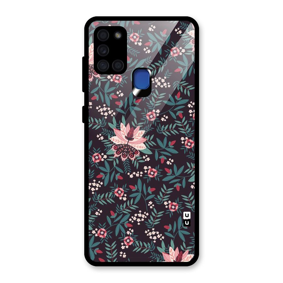 Very Leafy Pattern Glass Back Case for Galaxy A21s