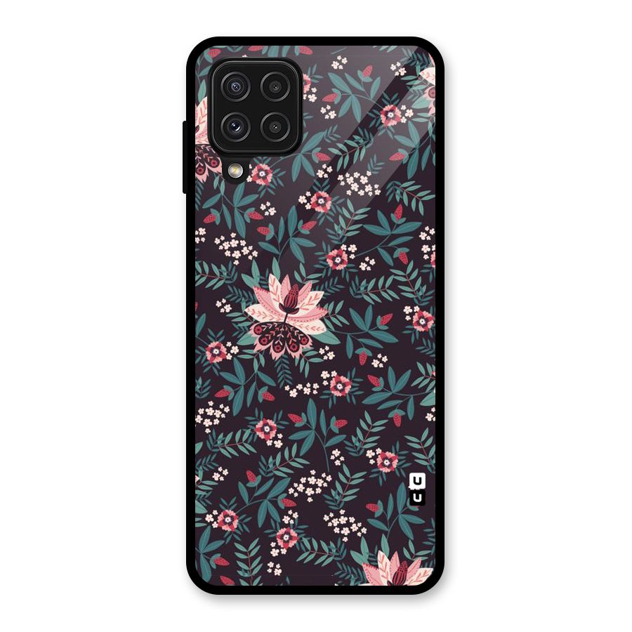 Very Leafy Pattern Glass Back Case for Galaxy A22 4G