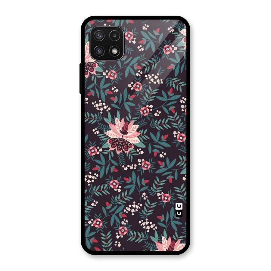 Very Leafy Pattern Glass Back Case for Galaxy A22 5G