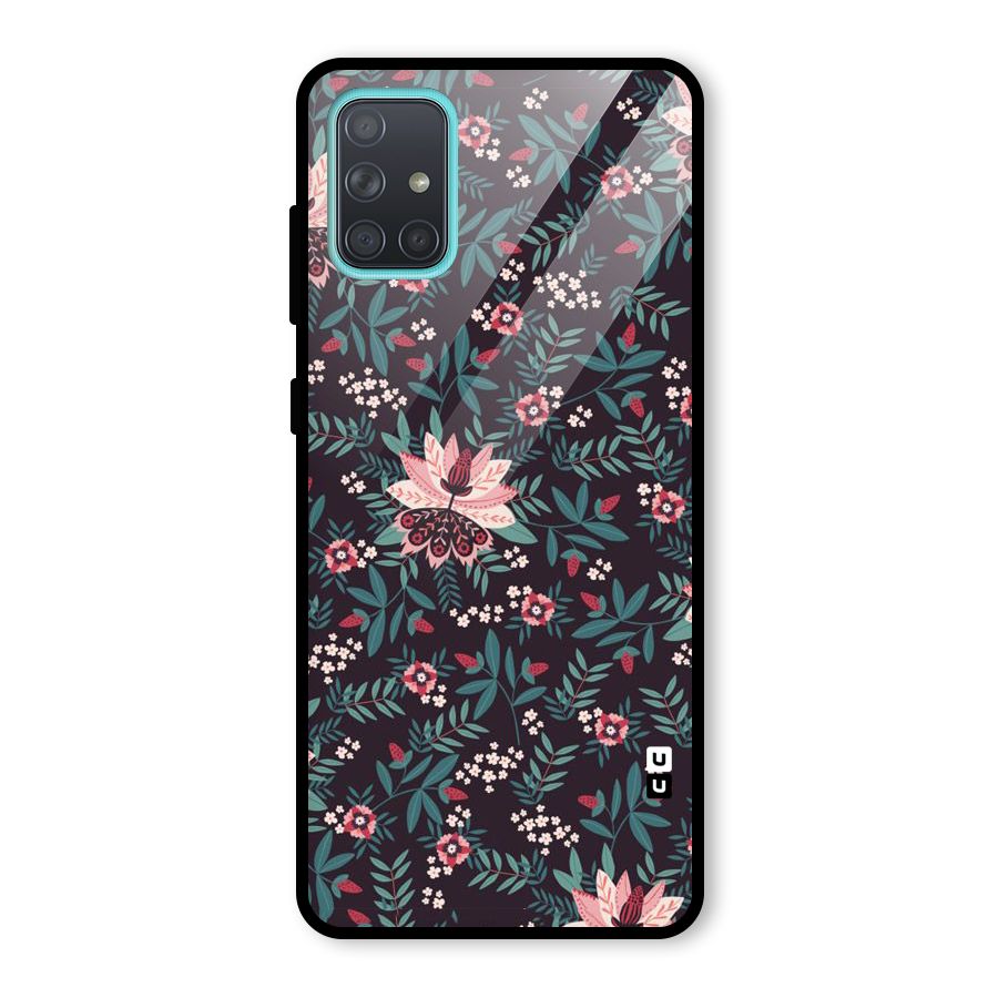 Very Leafy Pattern Glass Back Case for Galaxy A71