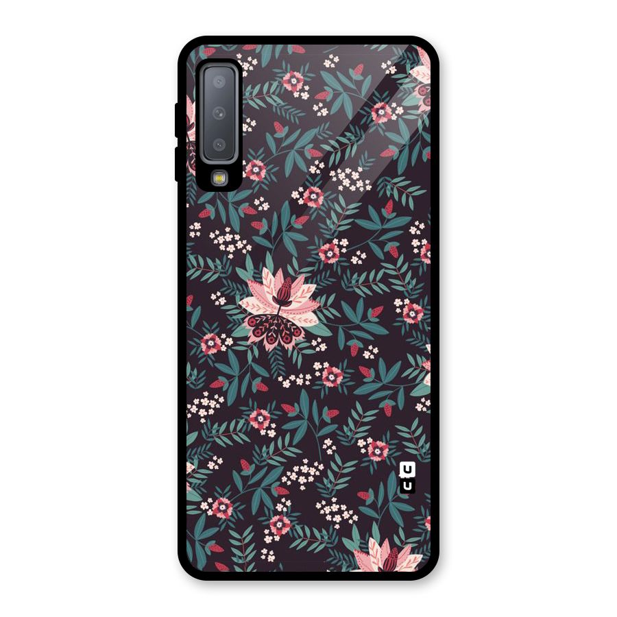 Very Leafy Pattern Glass Back Case for Galaxy A7 (2018)