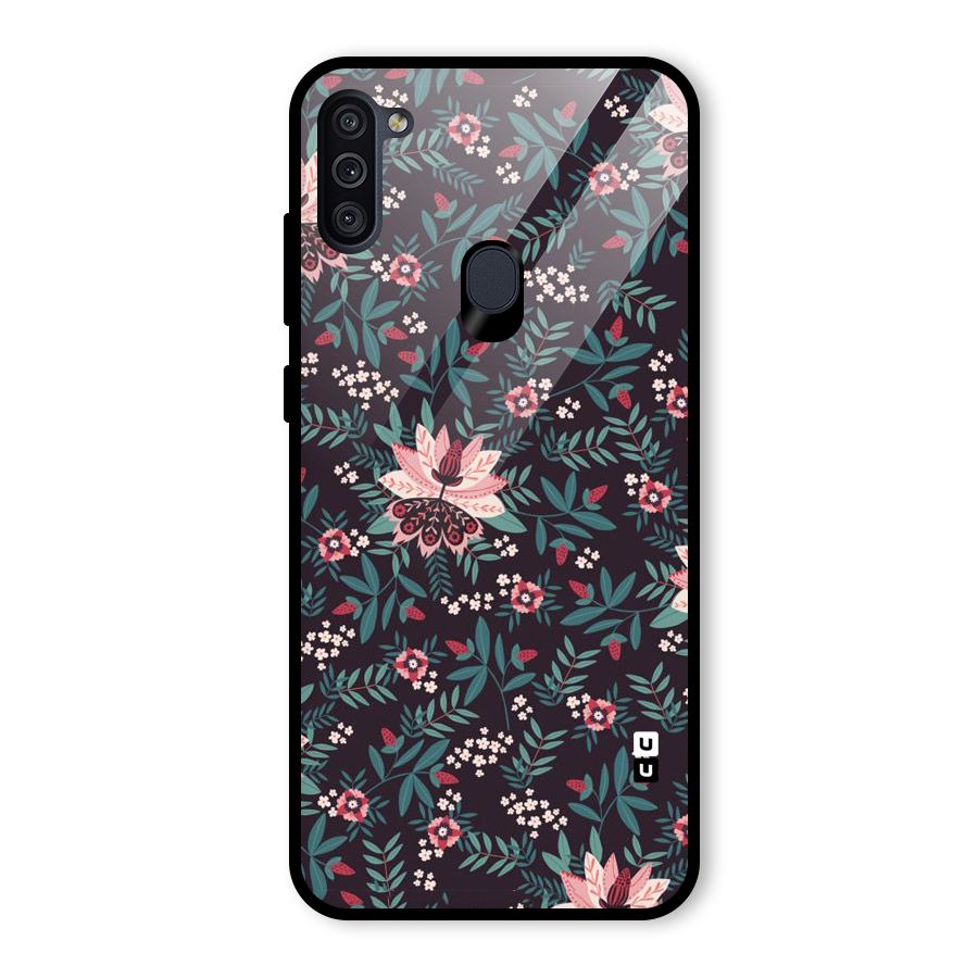 Very Leafy Pattern Glass Back Case for Galaxy M11