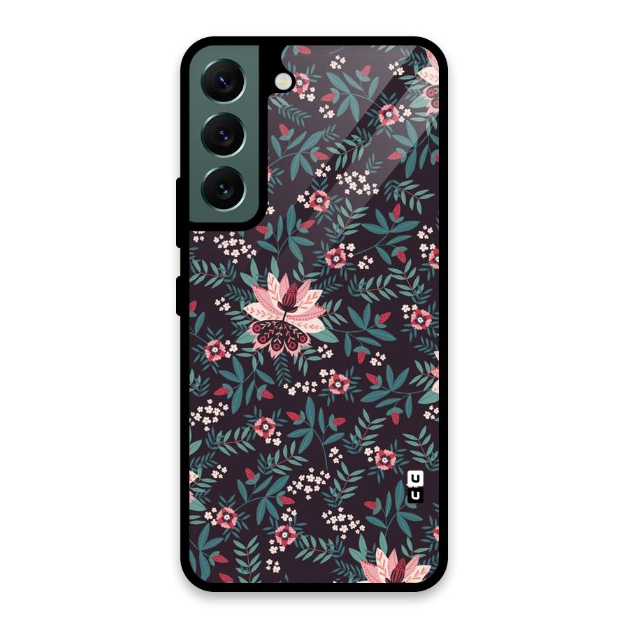 Very Leafy Pattern Glass Back Case for Galaxy S22 5G