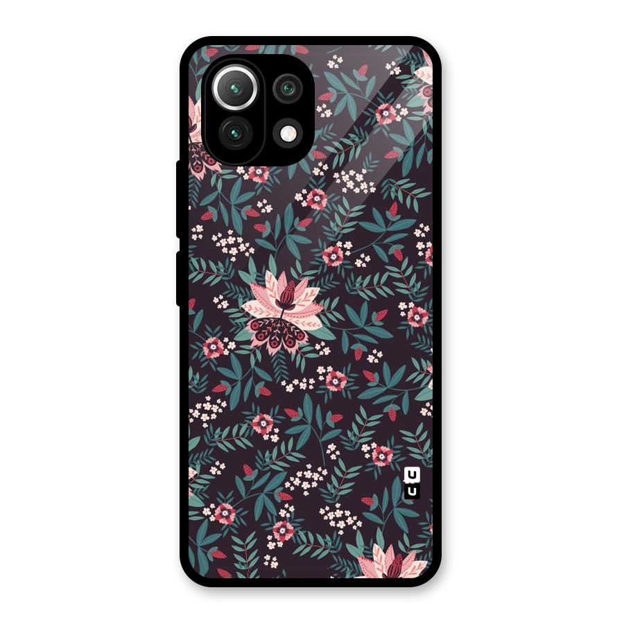 Very Leafy Pattern Glass Back Case for Mi 11 Lite NE 5G
