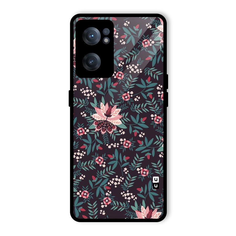 Very Leafy Pattern Glass Back Case for OnePlus Nord CE 2 5G