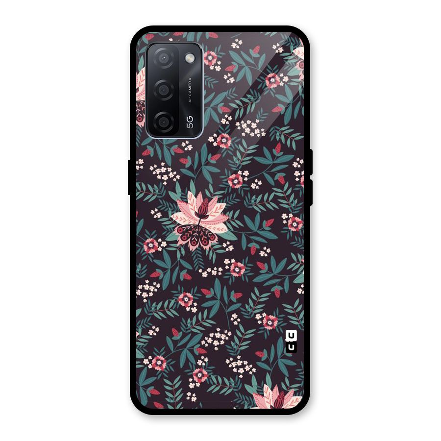 Very Leafy Pattern Glass Back Case for Oppo A53s 5G