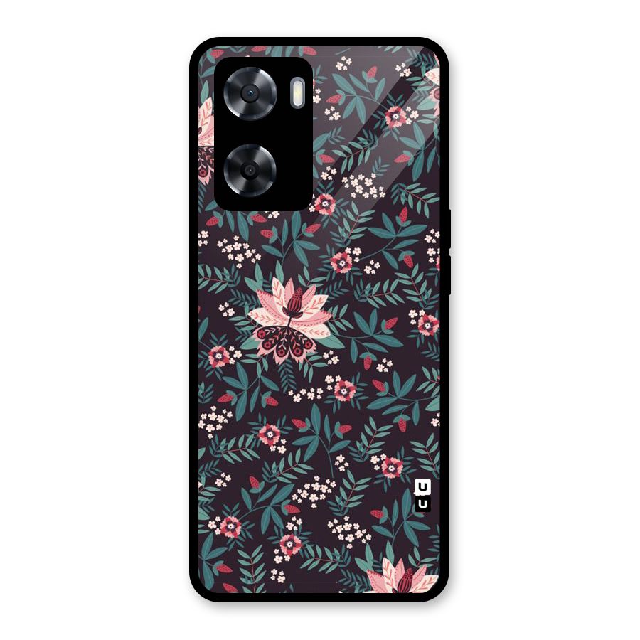 Very Leafy Pattern Glass Back Case for Oppo A57 2022