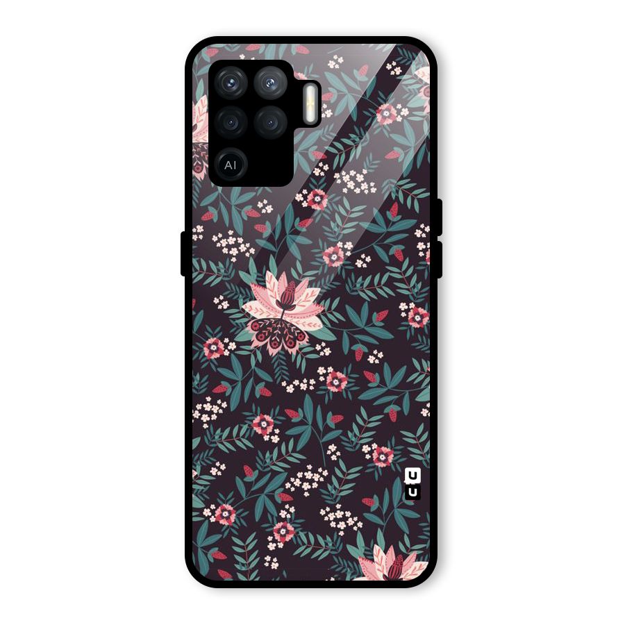 Very Leafy Pattern Glass Back Case for Oppo F19 Pro