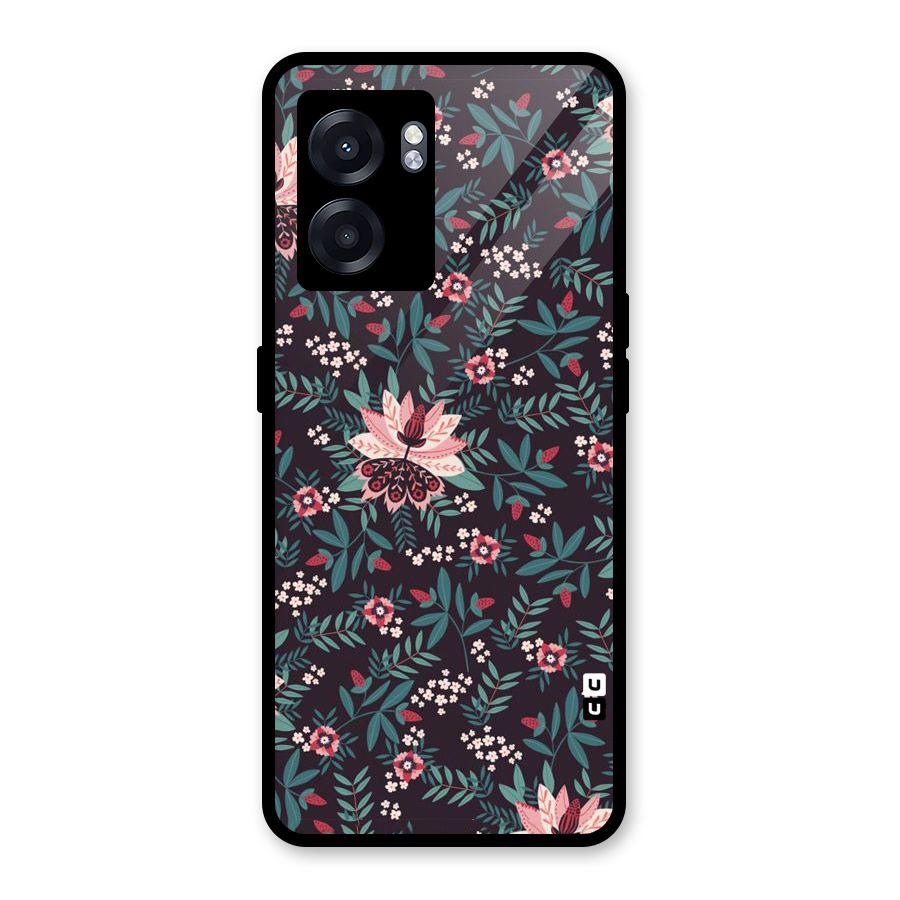 Very Leafy Pattern Glass Back Case for Oppo K10 (5G)