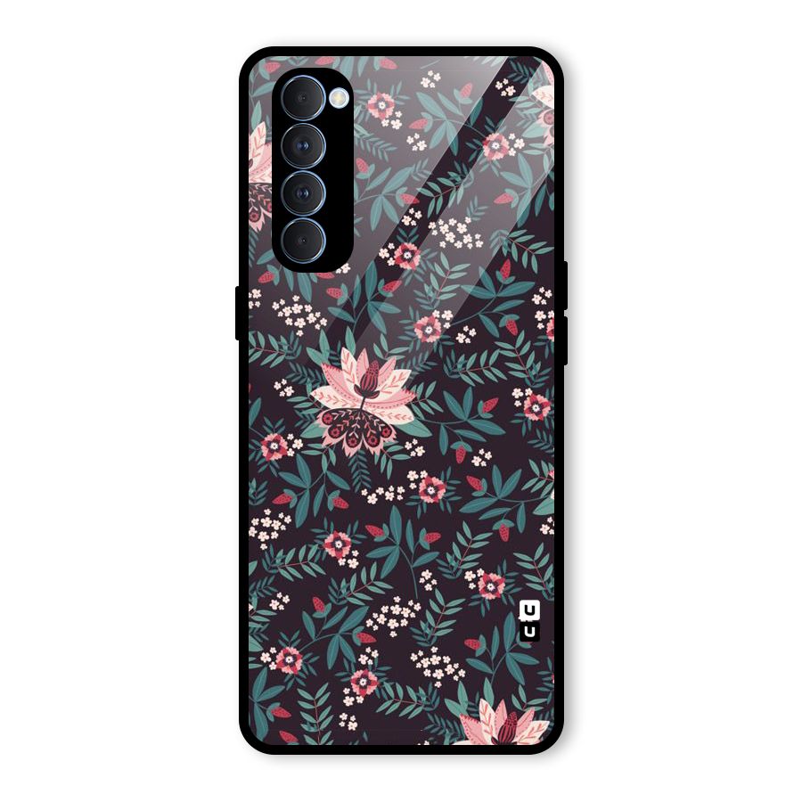 Very Leafy Pattern Glass Back Case for Oppo Reno4 Pro