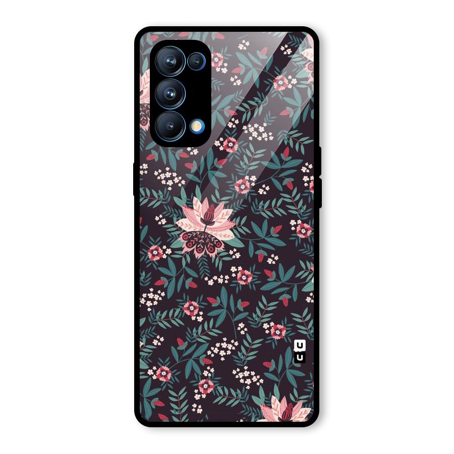 Very Leafy Pattern Glass Back Case for Oppo Reno5 Pro 5G