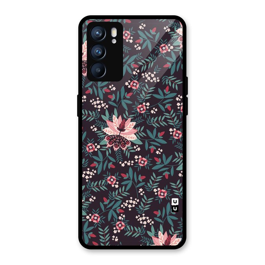 Very Leafy Pattern Glass Back Case for Oppo Reno6 5G