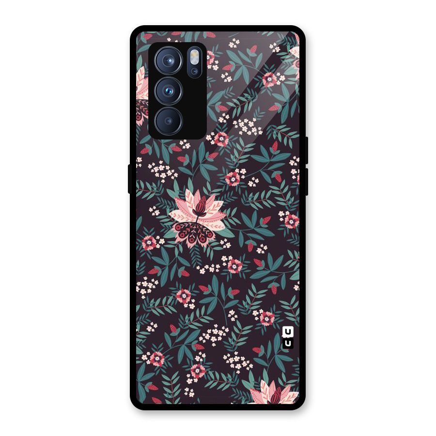 Very Leafy Pattern Glass Back Case for Oppo Reno6 Pro 5G