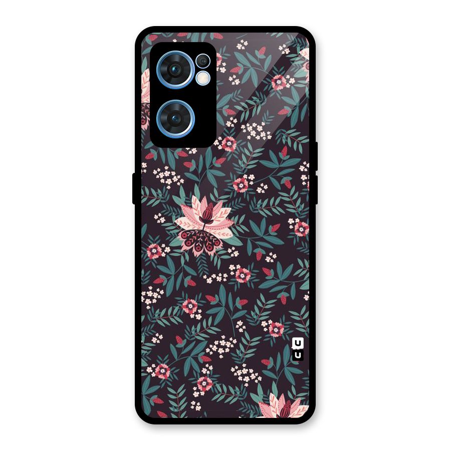 Very Leafy Pattern Glass Back Case for Oppo Reno7 5G