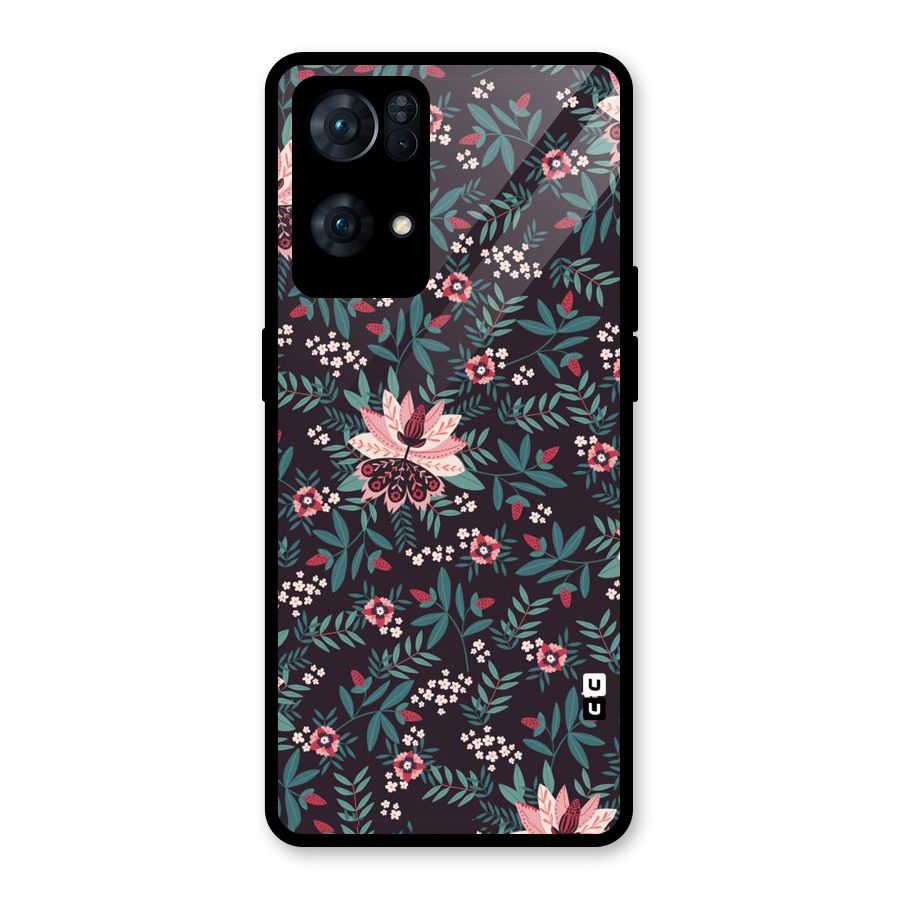 Very Leafy Pattern Glass Back Case for Oppo Reno7 Pro 5G