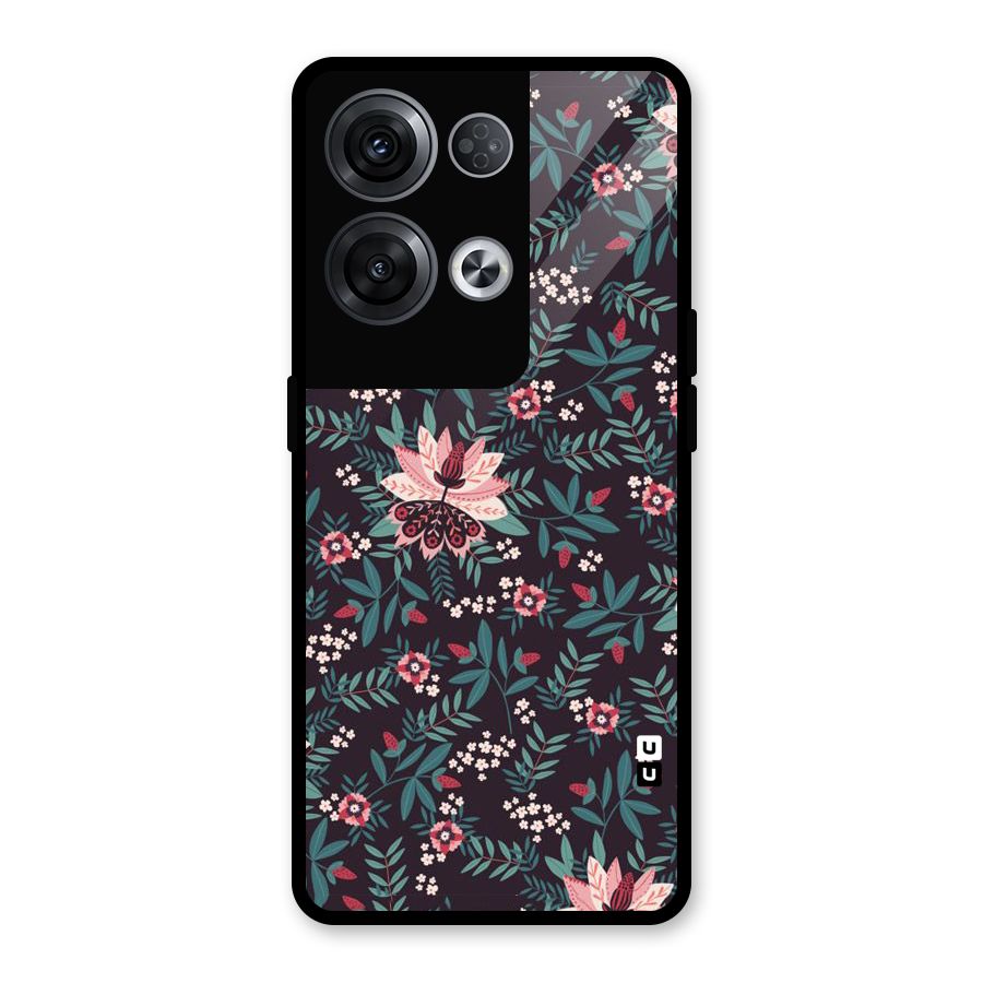 Very Leafy Pattern Glass Back Case for Oppo Reno8 Pro 5G