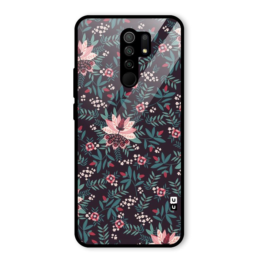 Very Leafy Pattern Glass Back Case for Poco M2