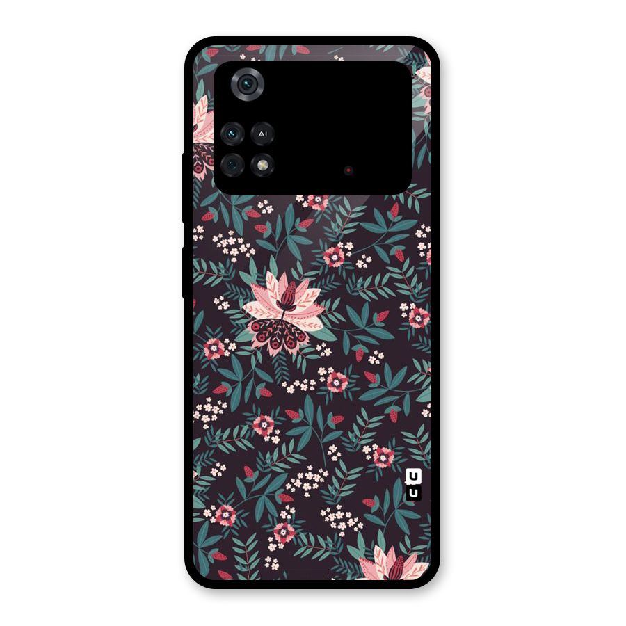 Very Leafy Pattern Glass Back Case for Poco M4 Pro 4G