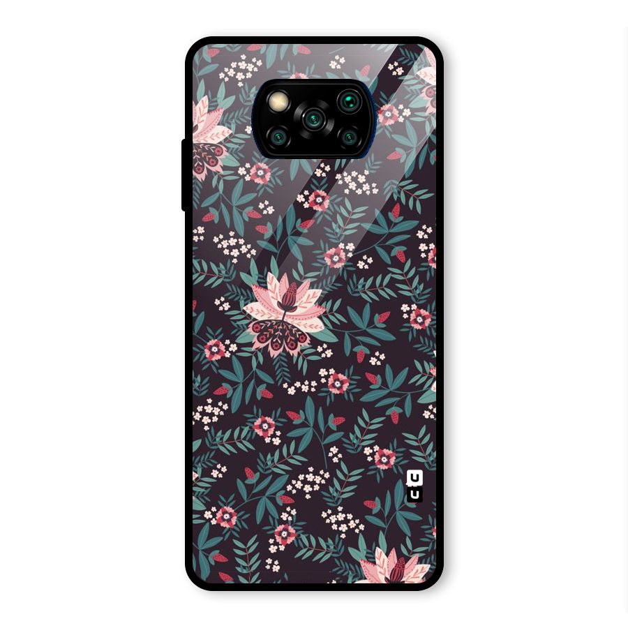 Very Leafy Pattern Glass Back Case for Poco X3 Pro