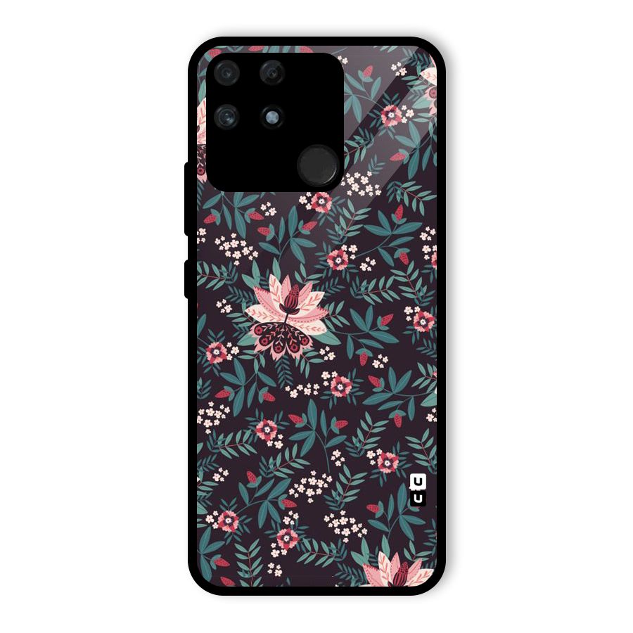 Very Leafy Pattern Glass Back Case for Realme Narzo 50A