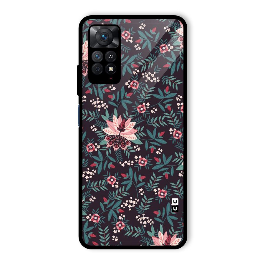 Very Leafy Pattern Glass Back Case for Redmi Note 11 Pro