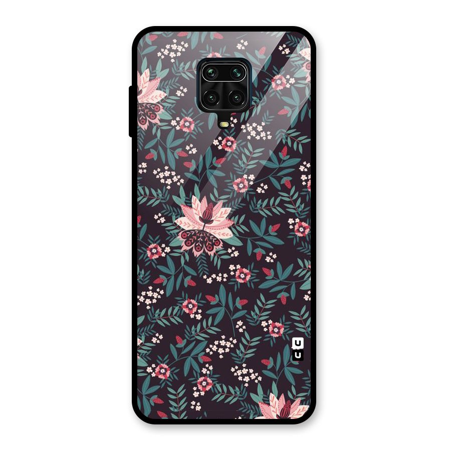 Very Leafy Pattern Glass Back Case for Redmi Note 9 Pro