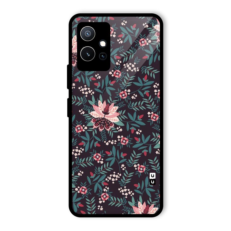 Very Leafy Pattern Glass Back Case for Vivo T1 5G