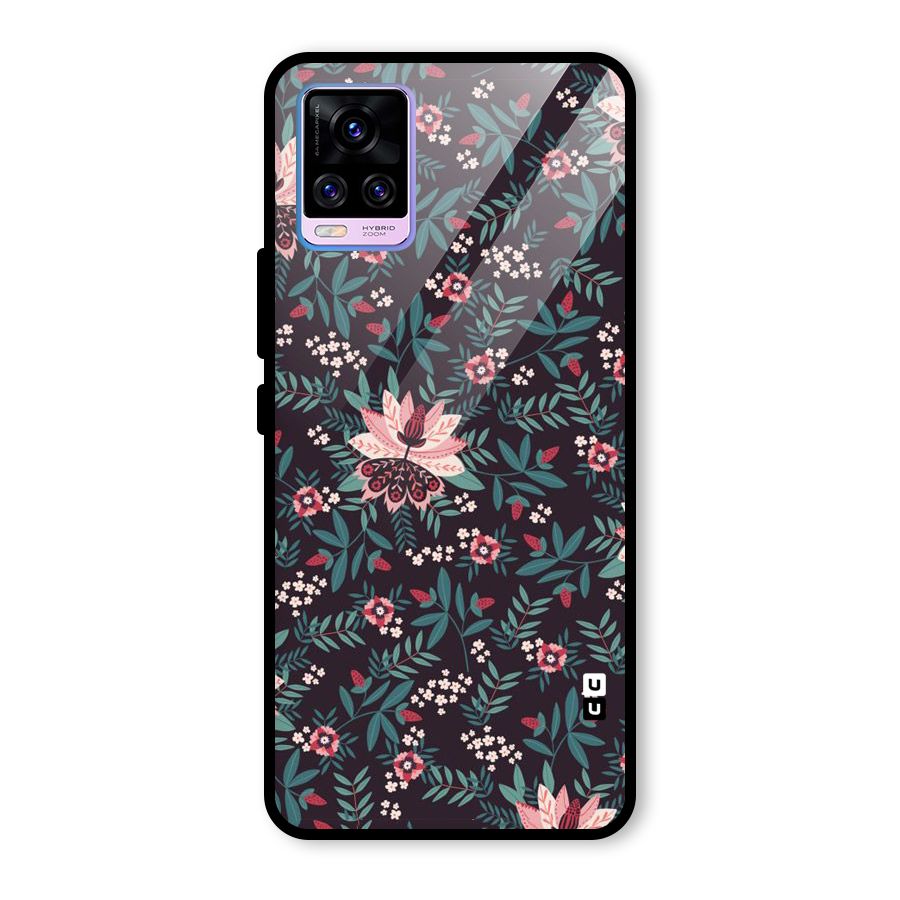 Very Leafy Pattern Glass Back Case for Vivo V20 Pro