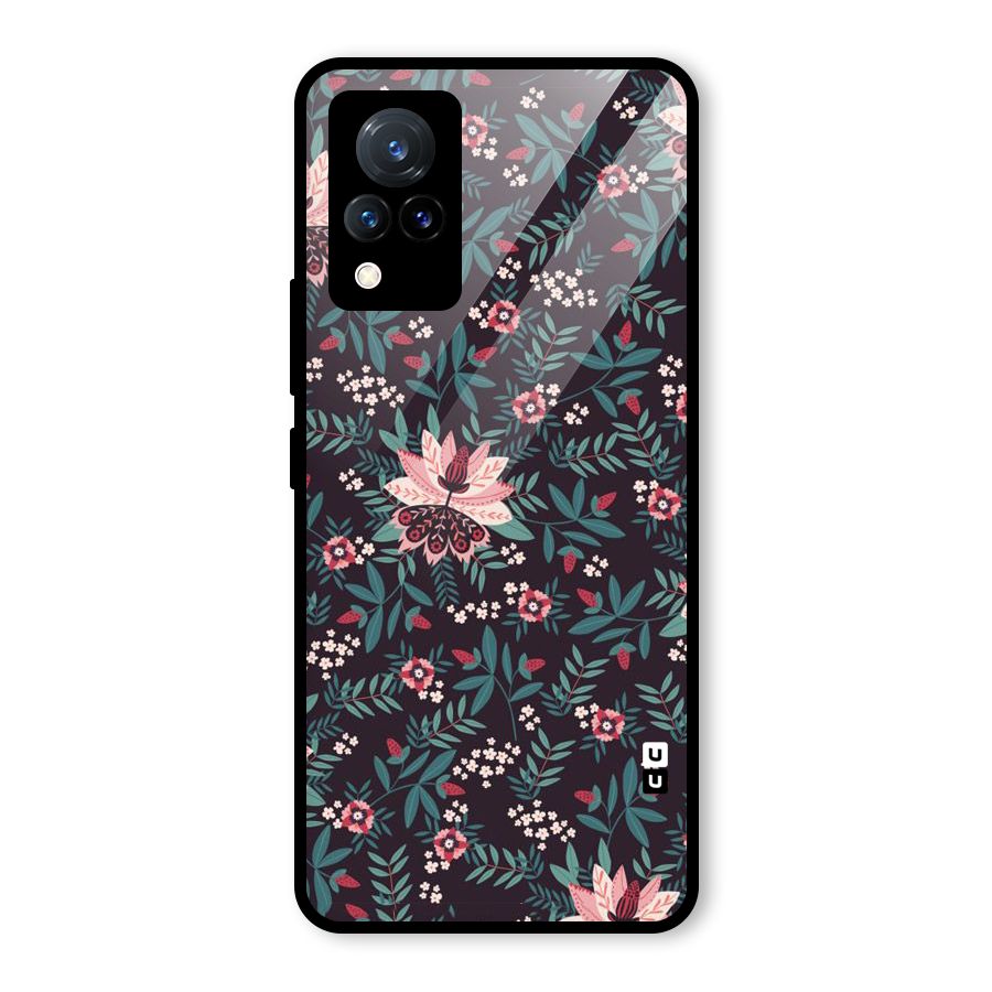 Very Leafy Pattern Glass Back Case for Vivo V21 5G