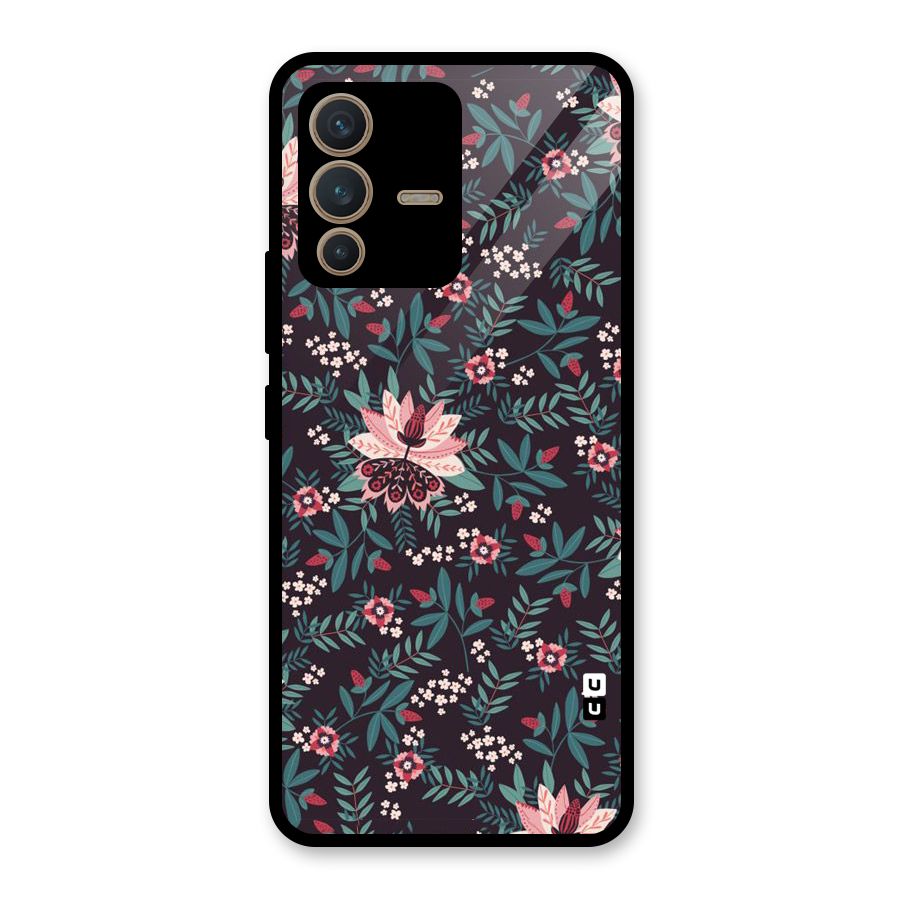 Very Leafy Pattern Glass Back Case for Vivo V23 5G