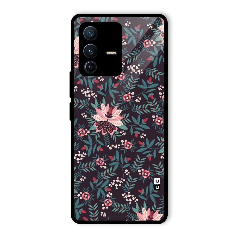 Very Leafy Pattern Glass Back Case for Vivo V23 Pro