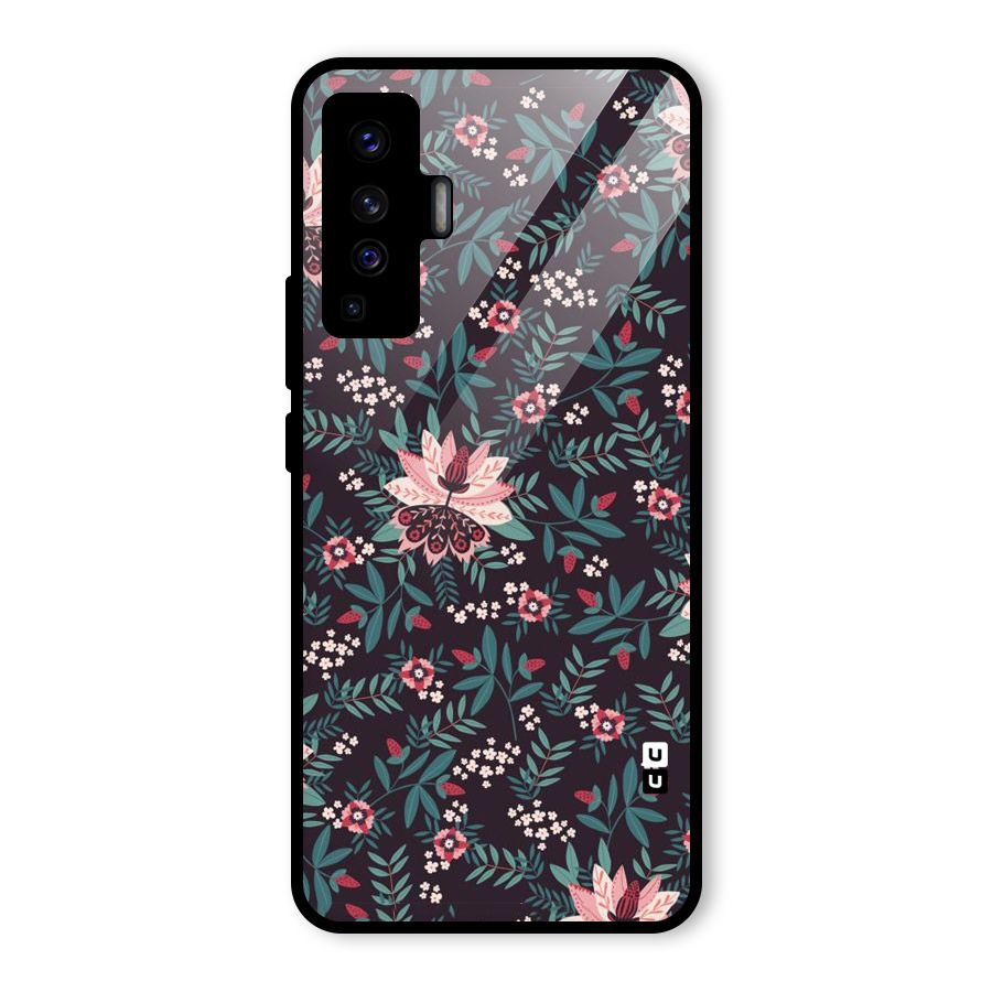 Very Leafy Pattern Glass Back Case for Vivo X50