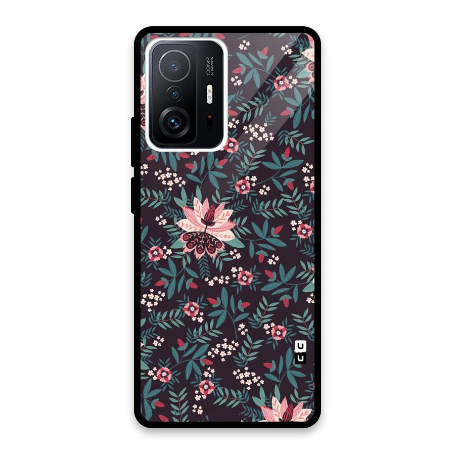 Very Leafy Pattern Glass Back Case for Xiaomi 11T Pro