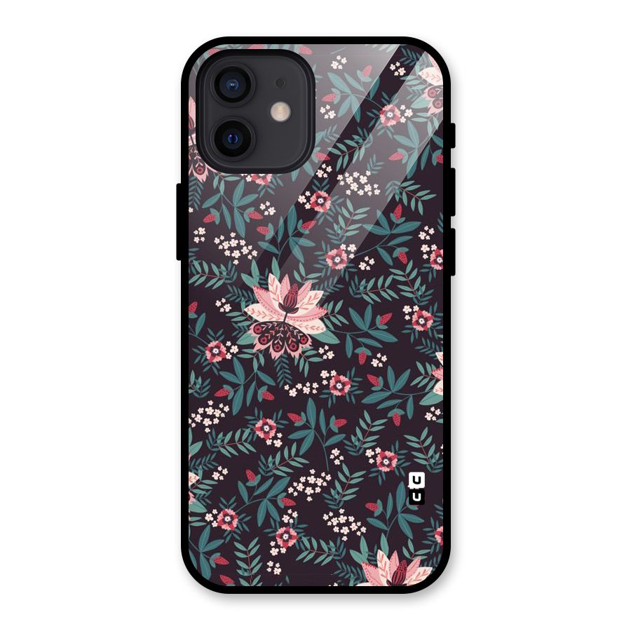 Very Leafy Pattern Glass Back Case for iPhone 12