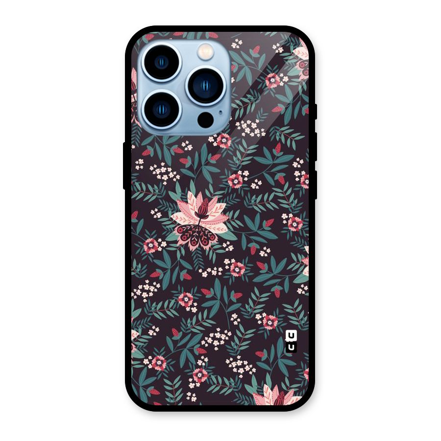 Very Leafy Pattern Glass Back Case for iPhone 13 Pro