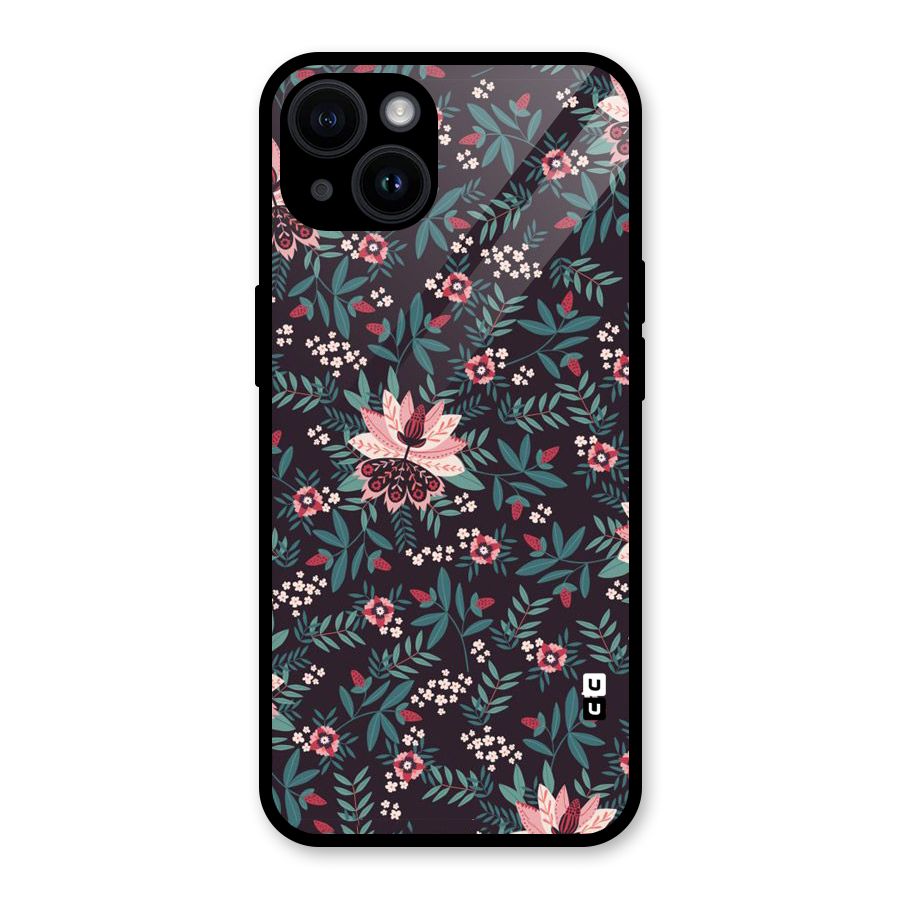 Very Leafy Pattern Glass Back Case for iPhone 14