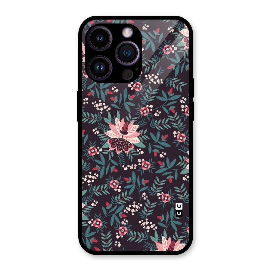 Very Leafy Pattern Glass Back Case for iPhone 14 Pro Max