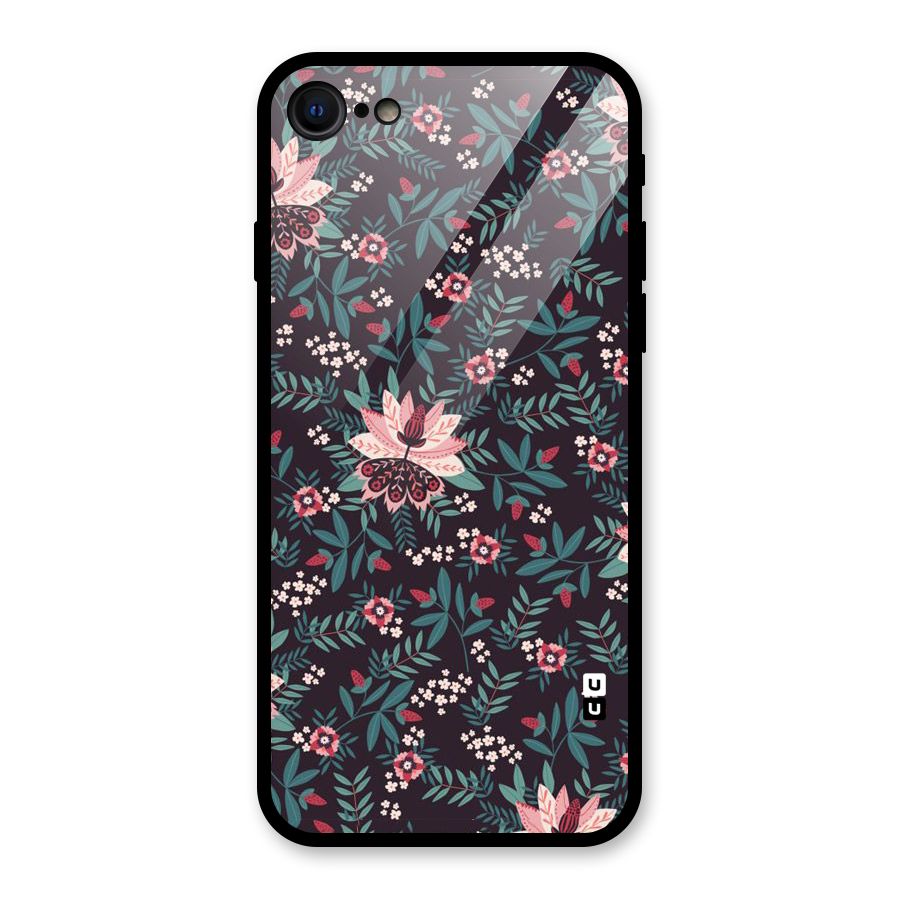 Very Leafy Pattern Glass Back Case for iPhone SE 2022