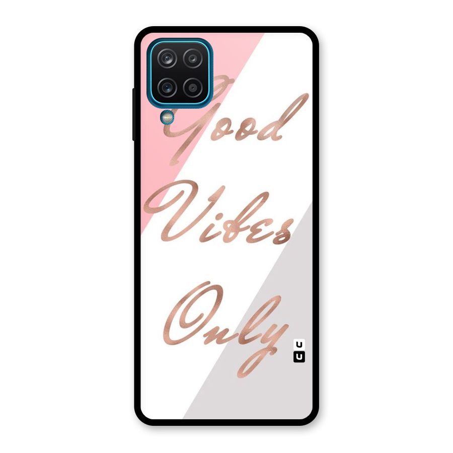Vibes Classic Stripes Glass Back Case for Galaxy A12