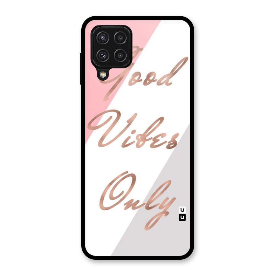 Vibes Classic Stripes Glass Back Case for Galaxy A22 4G