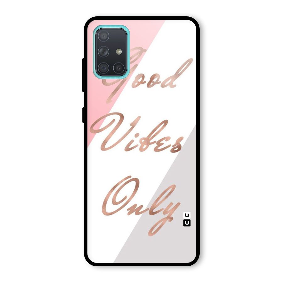Vibes Classic Stripes Glass Back Case for Galaxy A71