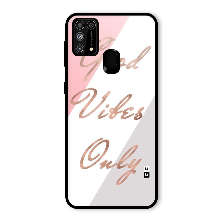 Vibes Classic Stripes Glass Back Case for Galaxy F41