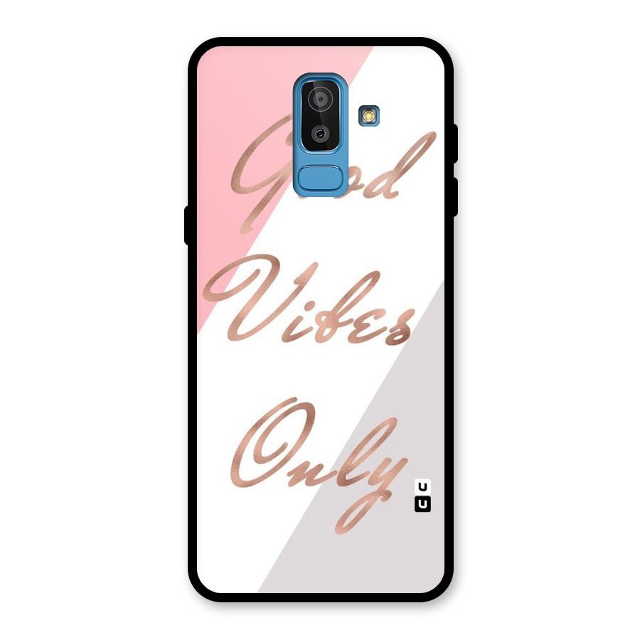 Vibes Classic Stripes Glass Back Case for Galaxy J8
