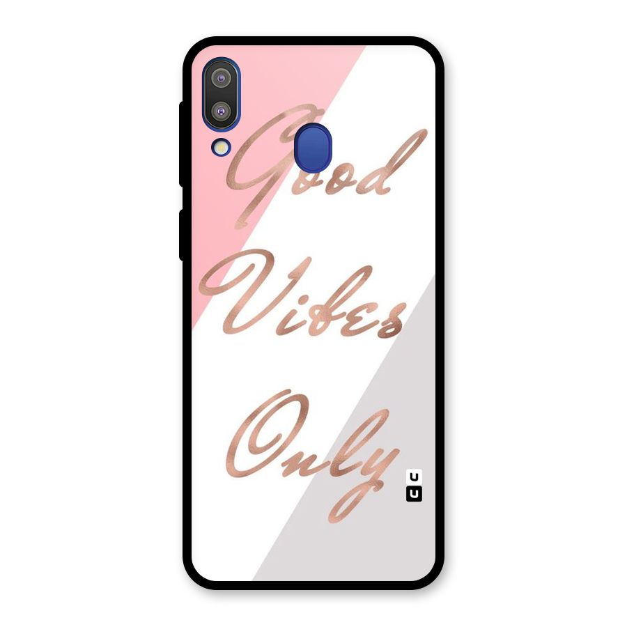 Vibes Classic Stripes Glass Back Case for Galaxy M20