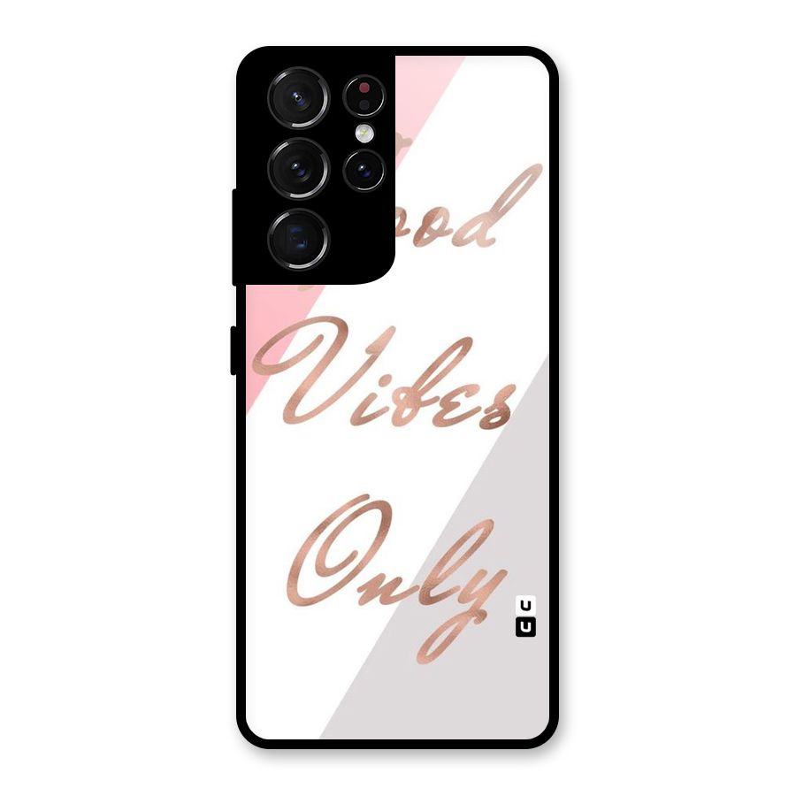 Vibes Classic Stripes Glass Back Case for Galaxy S21 Ultra 5G