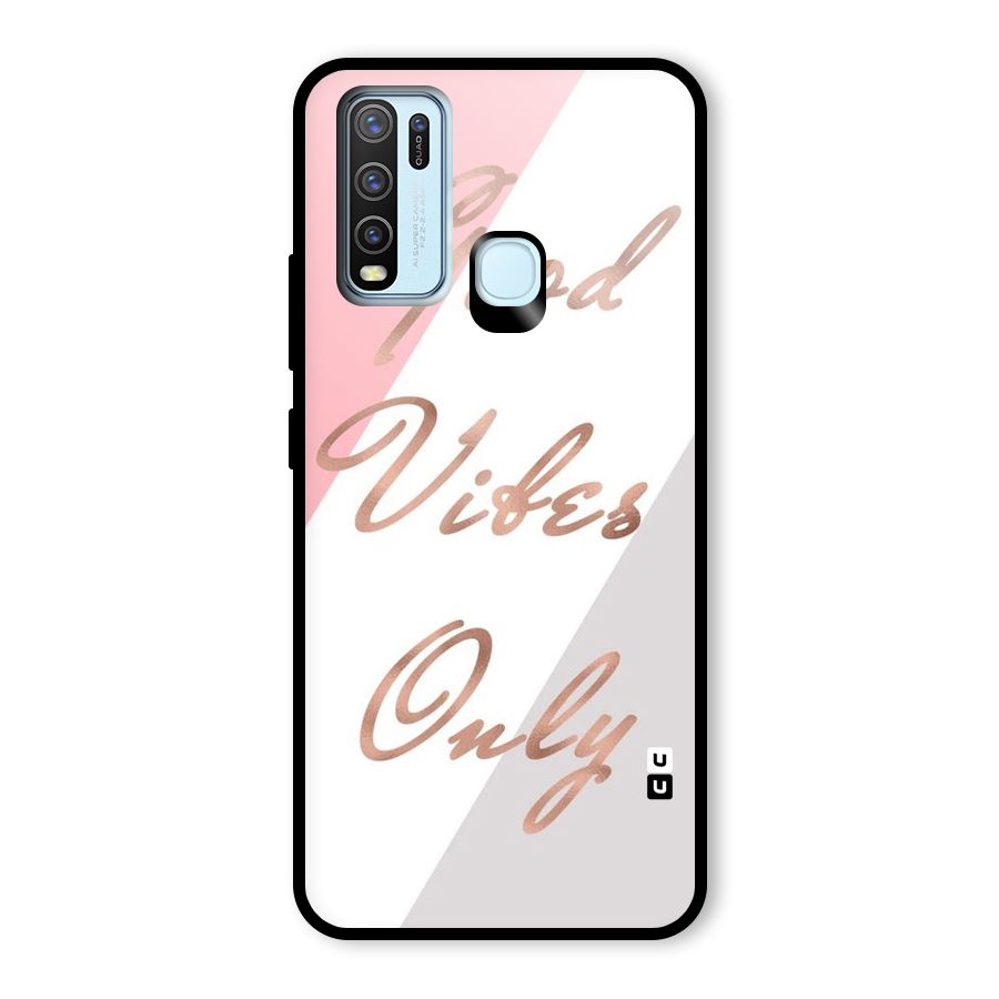 Vibes Classic Stripes Glass Back Case for Vivo Y30