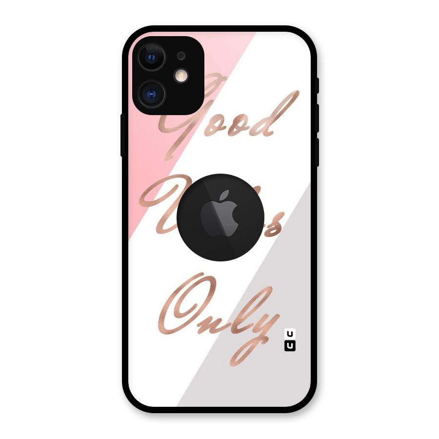 Vibes Classic Stripes Glass Back Case for iPhone 11 Logo Cut