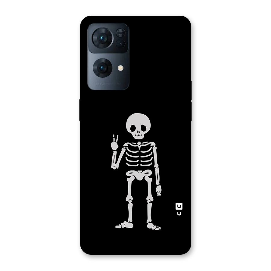 Victory Skeleton Spooky Back Case for Oppo Reno7 Pro 5G