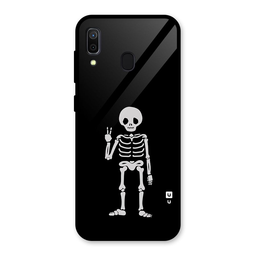 Victory Skeleton Spooky Glass Back Case for Galaxy A30
